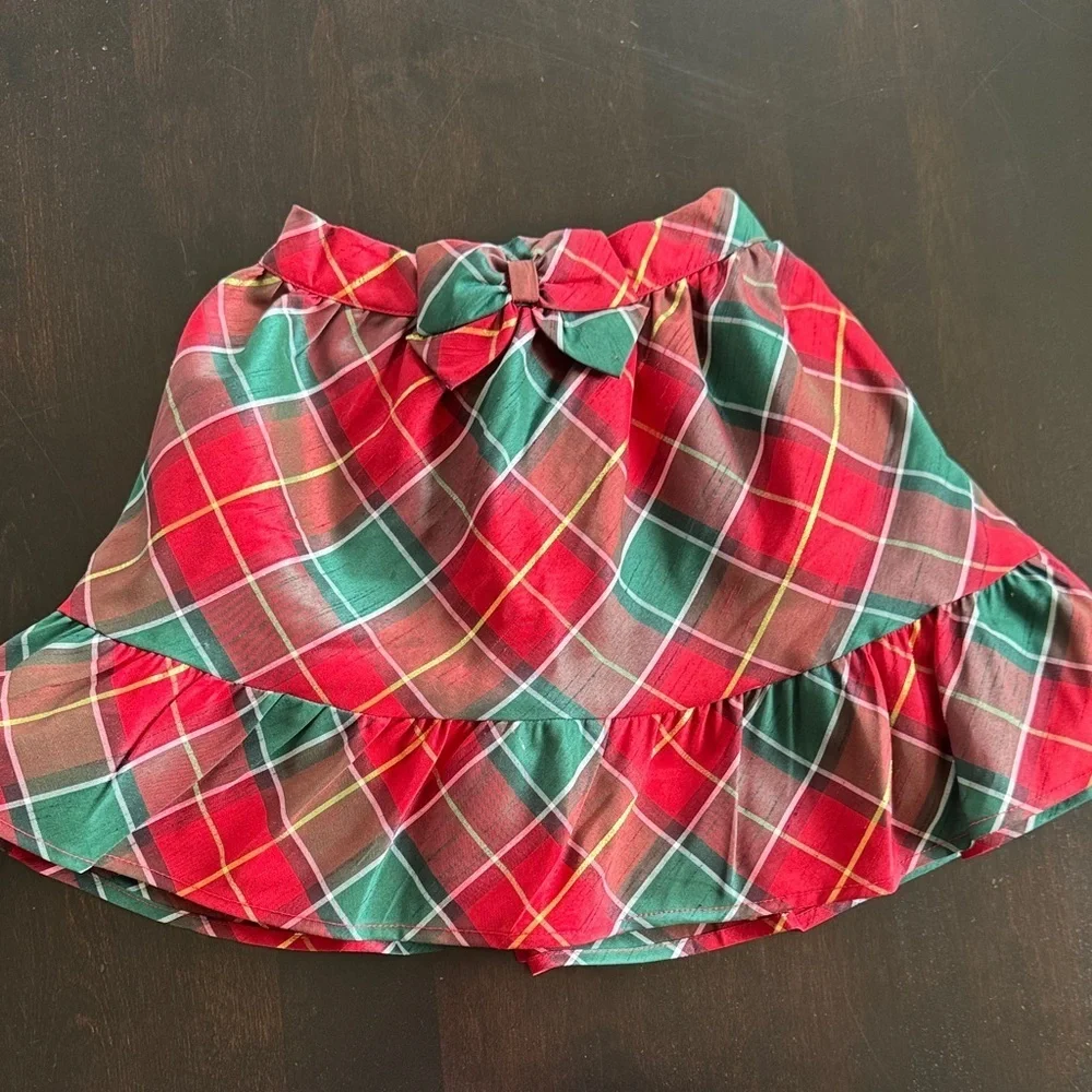 Gymboree Festive Plaid Skirt with Bow
